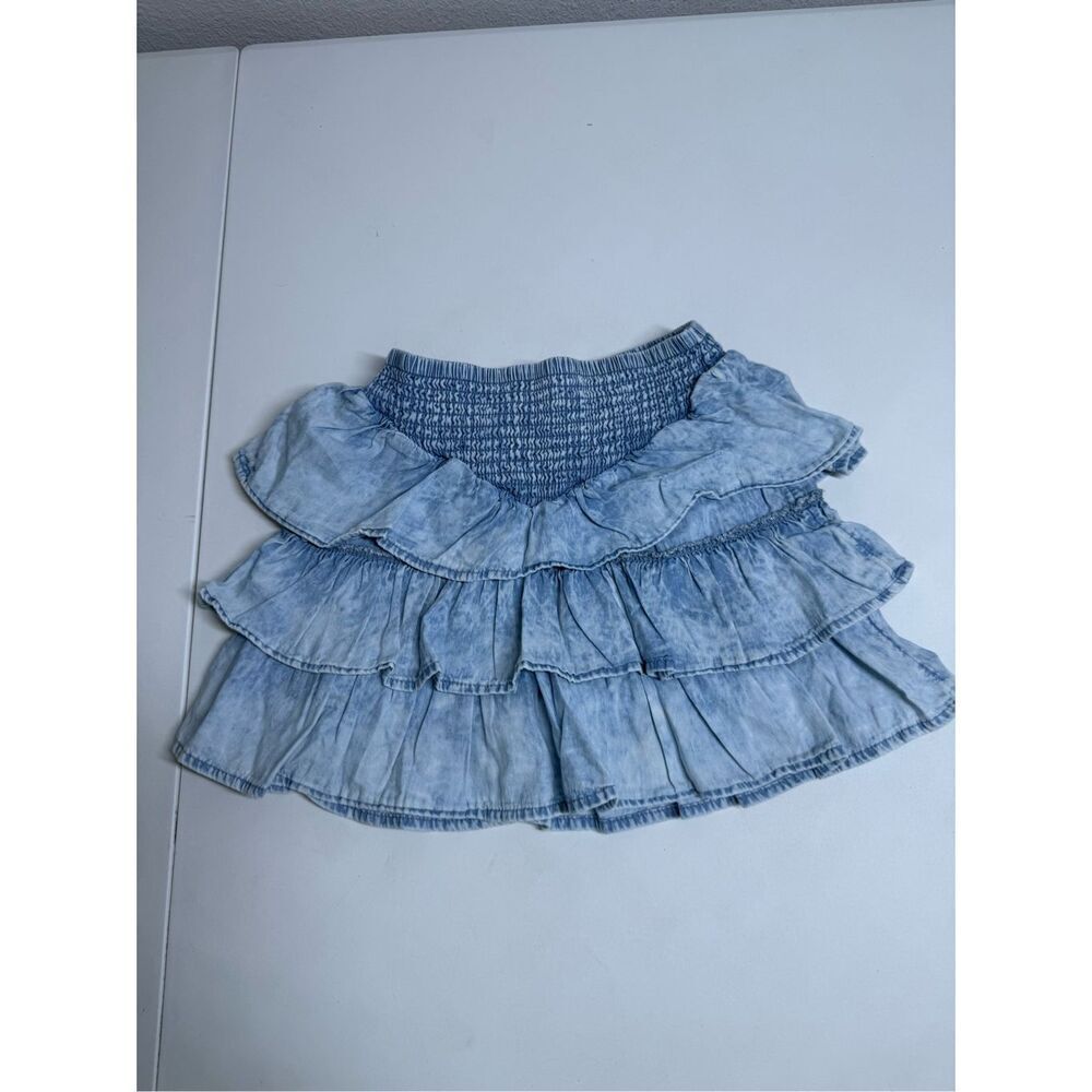 Wonder Nation Light Blue Girls Skort Size 5T Ruffle Smocked Details